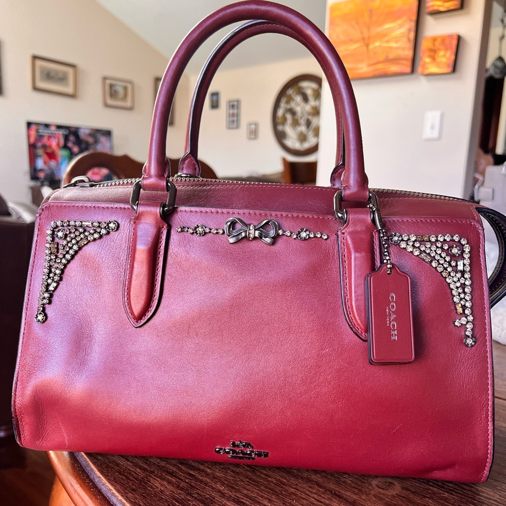 Coach vintage rhinestone leather satchel